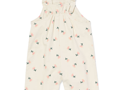 baby dungarees ruffle flowers off-white