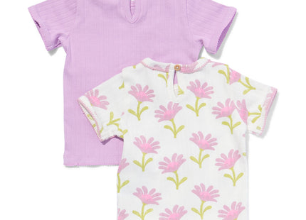 baby t-shirt openwork - 2 pieces light purple