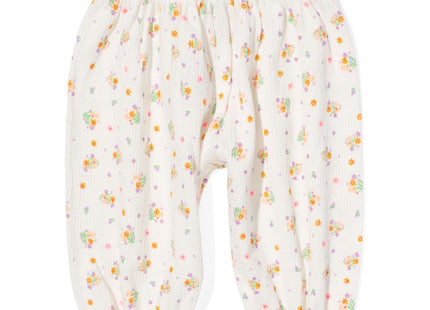 baby pants floral off-white