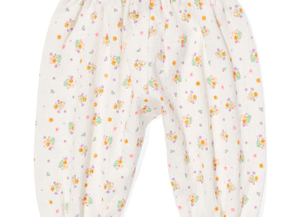 baby pants floral off-white