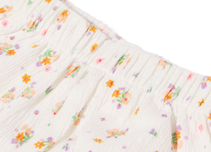 baby pants floral off-white