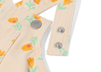 baby denimjurk bloemen perzik