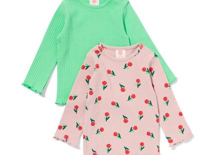 babyshirts rib - 2 stuks groen