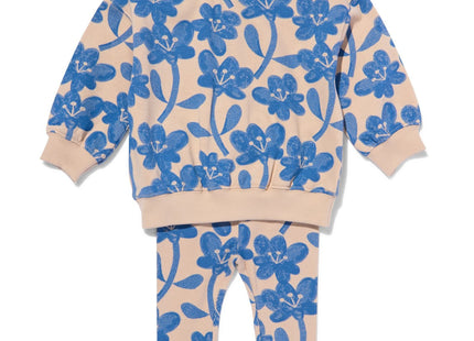 baby kledingset sweater en legging bloemen zand