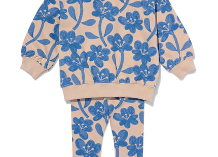 baby kledingset sweater en legging bloemen zand