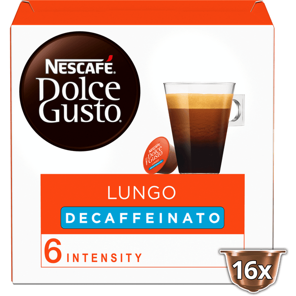 Nescafe Dolce Gusto coffee pods lungo decaf