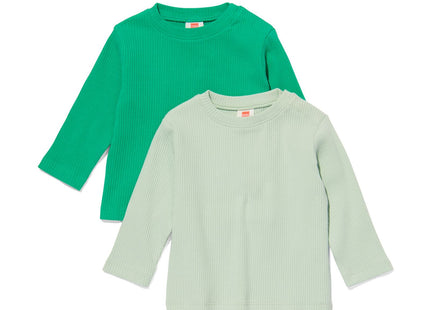 baby t-shirts rib organic cotton - 2 pieces green