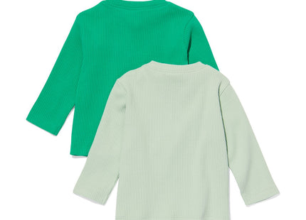 baby t-shirts rib biologisch katoen - 2 stuks groen