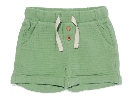 baby shorts muslin green