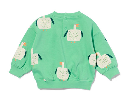 baby sweater vogels lichtgroen