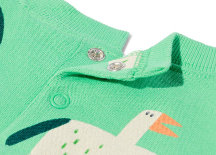 baby sweater vogels lichtgroen