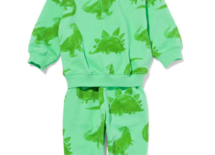 baby kleding sweatset dino's  groen