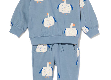 baby kledingset sweater en broek eendjes blauw