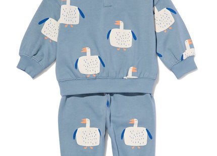 baby kledingset sweater en broek eendjes blauw