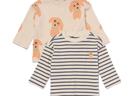 babyshirts rib - 2 stuks zand