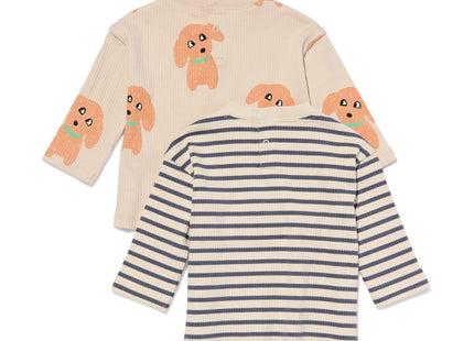 babyshirts rib - 2 stuks zand