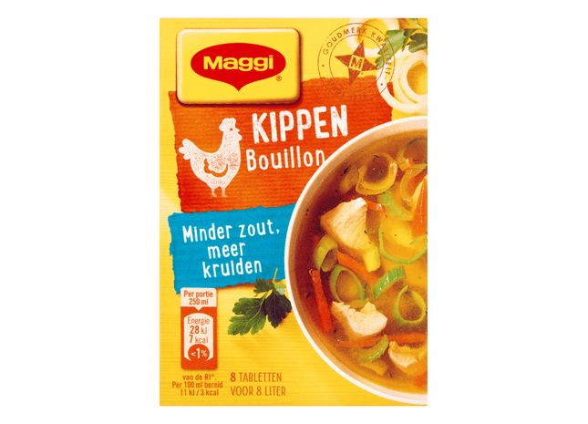 Maggi Bouillon kip minder zout 8 blokjes