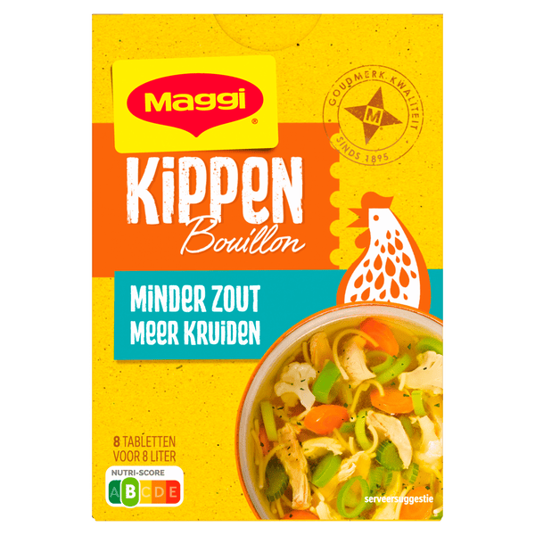 Maggi Bouillon kip minder zout 8 blokjes