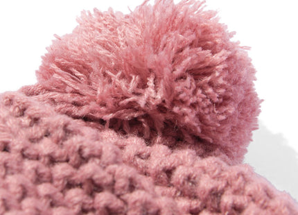 baby hat with ear warmers knitted pink