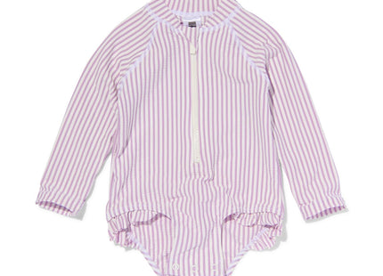 baby swimsuit stripes purple