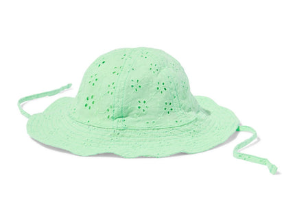 baby sun hat cotton with embroidery green