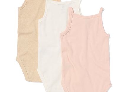 rompers met stretch rib - 3 stuks beige