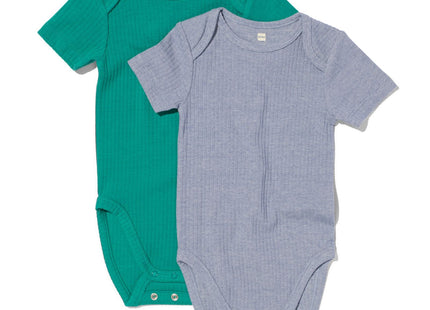 meegroei romper rib bamboe met stretch blauw