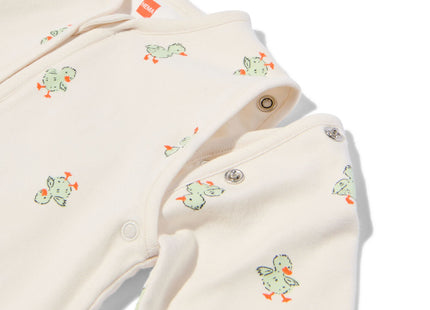 baby sleeping bag with press stud sleeves cotton ducks off-white