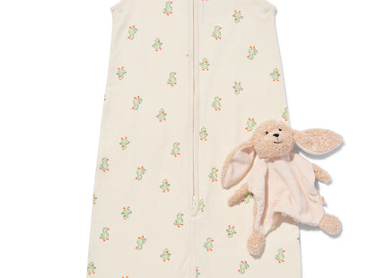 baby sleeping bag with press stud sleeves cotton ducks off-white