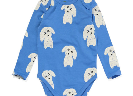 romper biologisch katoen met stretch honden blauw