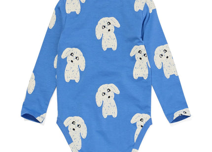 romper biologisch katoen met stretch honden blauw