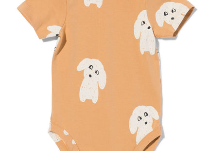 baby romper met stretch honden bruin