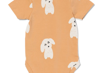 baby romper met stretch honden bruin