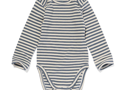 meegroeiromper rib met bamboe stretch strepen antraciet