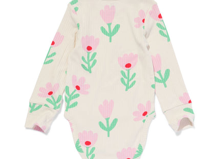 meegroei romper rib bamboe met stretch bloemen multi