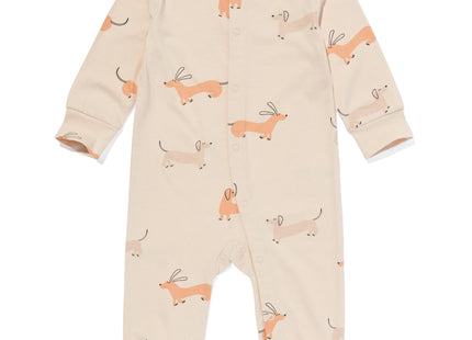 babypyjama jumpsuit teckels beige