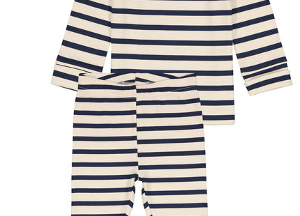 grow-along baby pajamas rib stripes beige