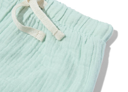 newborn kledingset shirt en short mousseline groen