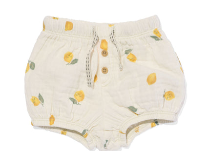 Newborn puff pants muslin lemons ecru