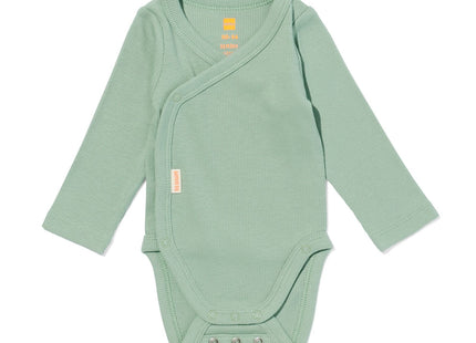 newborn meegroei overslagromper rib met bamboe stretch groen