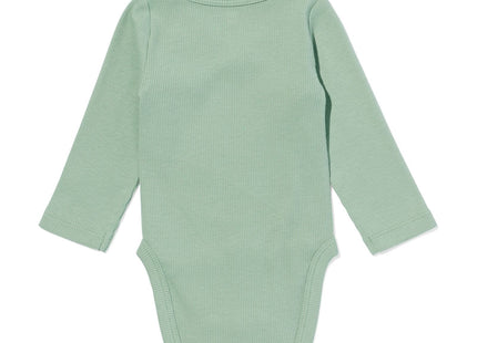 newborn meegroei overslagromper rib met bamboe stretch groen