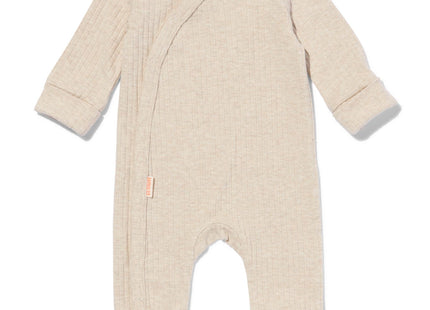 newborn meegroei jumpsuit rib met bamboe stretch  zand