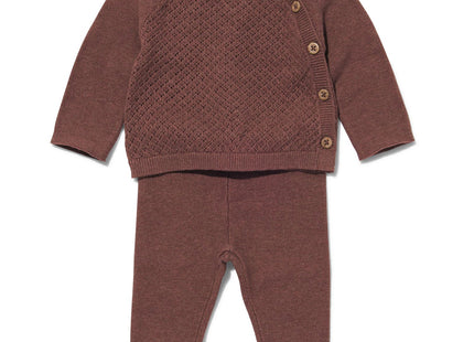 newborn gebreide set trui en broek bruin