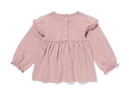 newborn top met borduur mauve