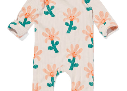 Newborn grow-along jumpsuit with bamboo ecru