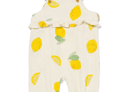 newborn jumpsuit mousseline citroenen ecru