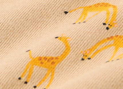 newborn jumpsuit giraffe sand