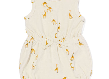 Newborn jumpsuit terry giraffe ecru