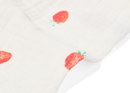 Newborn pants muslin strawberries off-white