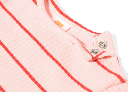 newborn baby shirt rib stripes light pink